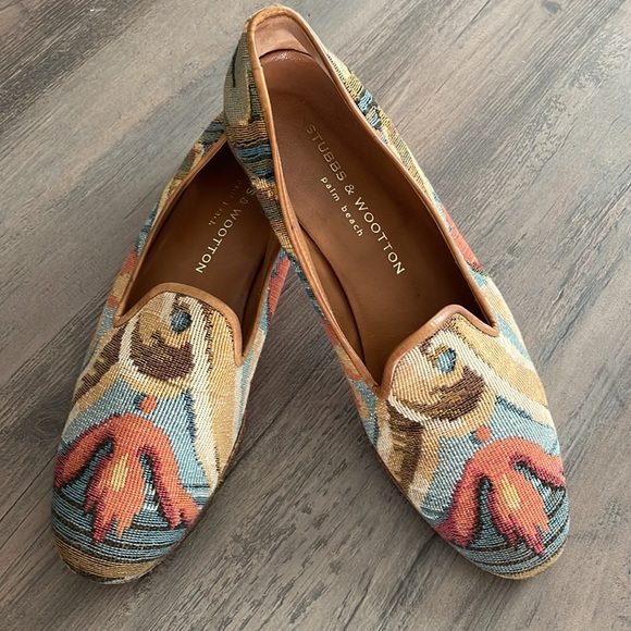 Stubbs & Wootton Shoes - STUBBS and Wootton Embroidered and Leather Flats 9